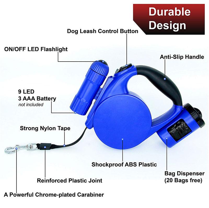 Nightwalk Led Light, Waste Bag Dispenser Retractable Dog Leash