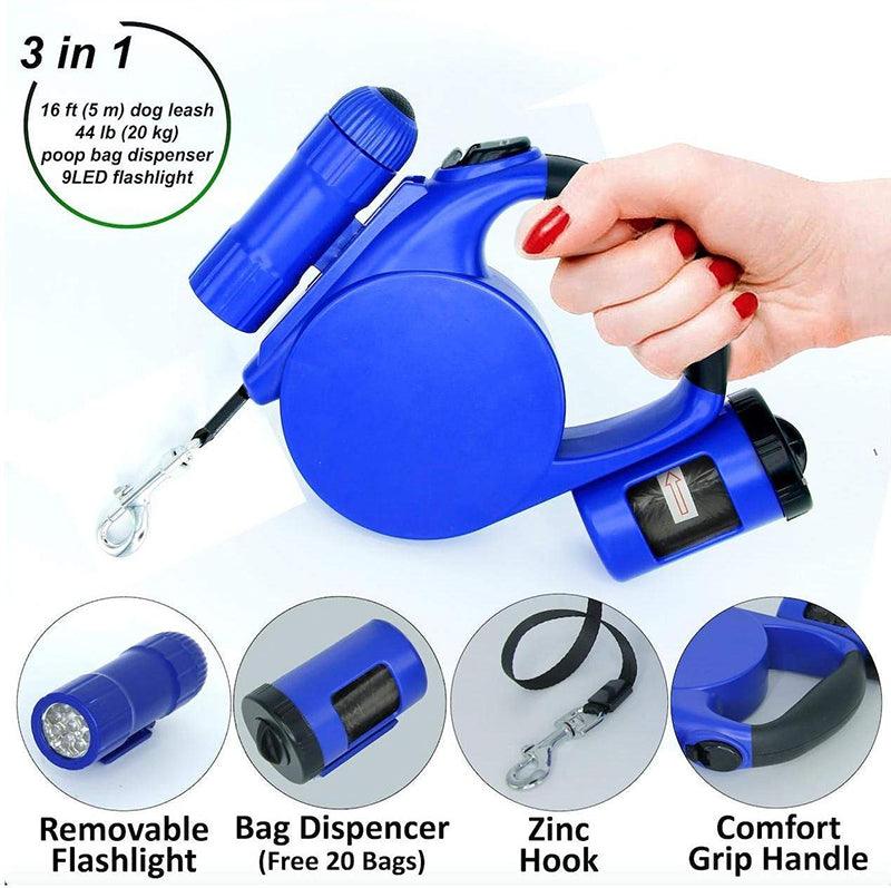 Nightwalk Led Light, Waste Bag Dispenser Retractable Dog Leash