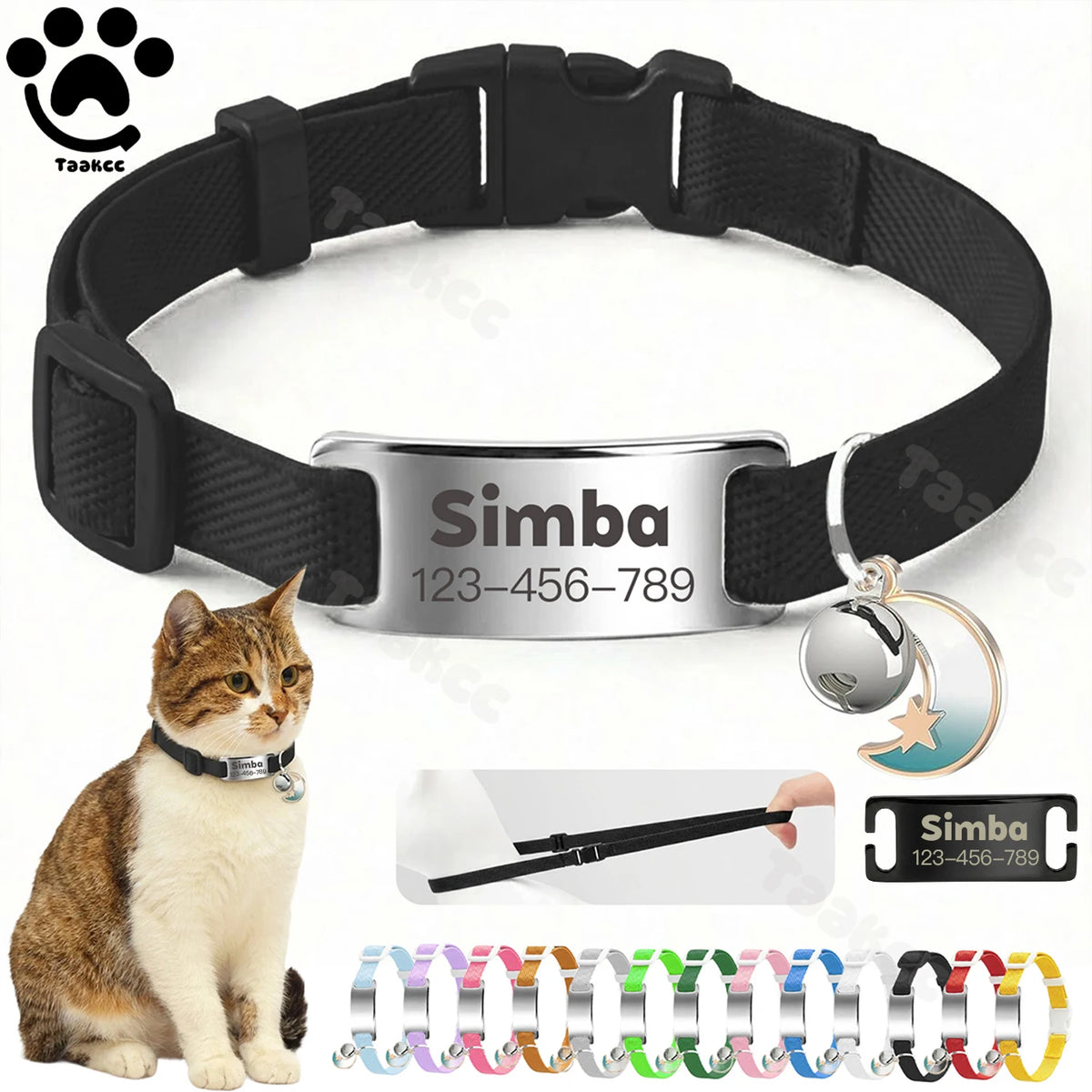 Elastic Cat Collar to get engraved