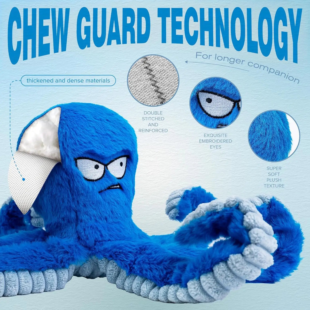 Stuffed Tough Dog Chew Toys Large Dog Toys to Keep Them Busy Interactive Squeaky Toys Tug of War Crinkle Puppy Dog Toy
