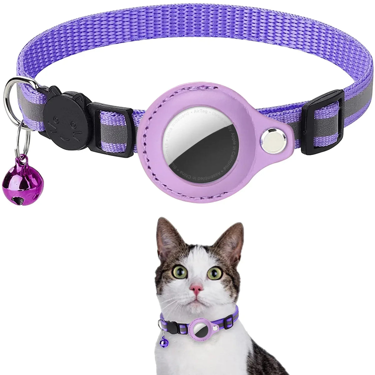 Cat Collar with Detachable AirTag Holder