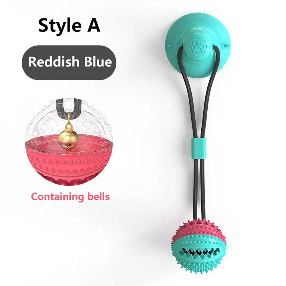 Dogs Food Toys Silicon Suction Cup Tug Interactive Dog Ball Toy For Pet Chew Bite Tooth Cleaning Toothbrush Feeding Pet Supplies