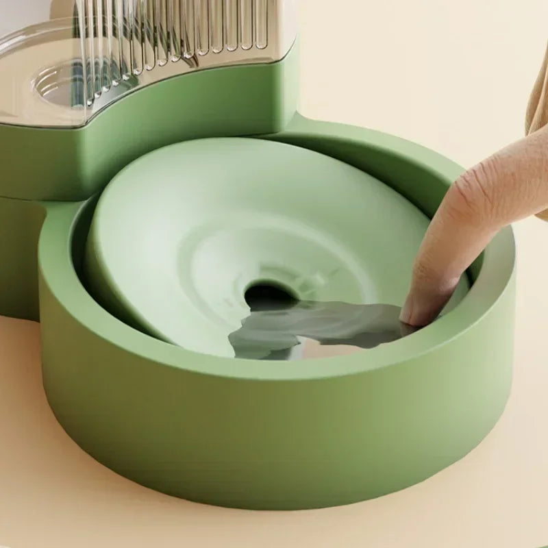 4L Large Capacity Automatic Pet Feeder Waterer Combo Cat Dog Bowl Plastic Feeding Dish Household Indoor Pet Feeding Supplies