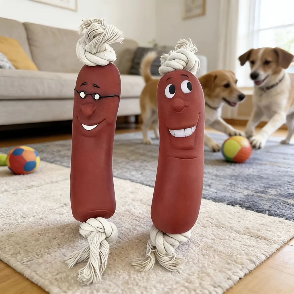 Dog Sausage Chew Toy - Bite-Resistant And Not Easy to Break, Interactive Training Teething Toy, Preferred Material, Dog Chew Toy