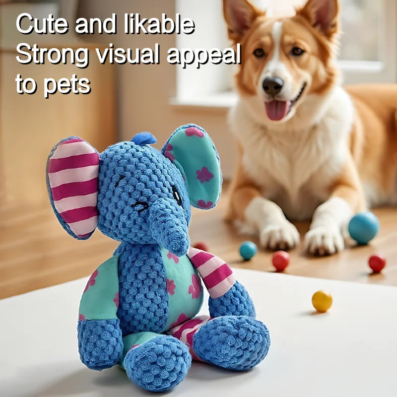 Dog Animal Themed Plush Cat Toy Squeaky Chew Sound Stuffed Interactive Molar Toys for Indoor Cats Puppy Kitten