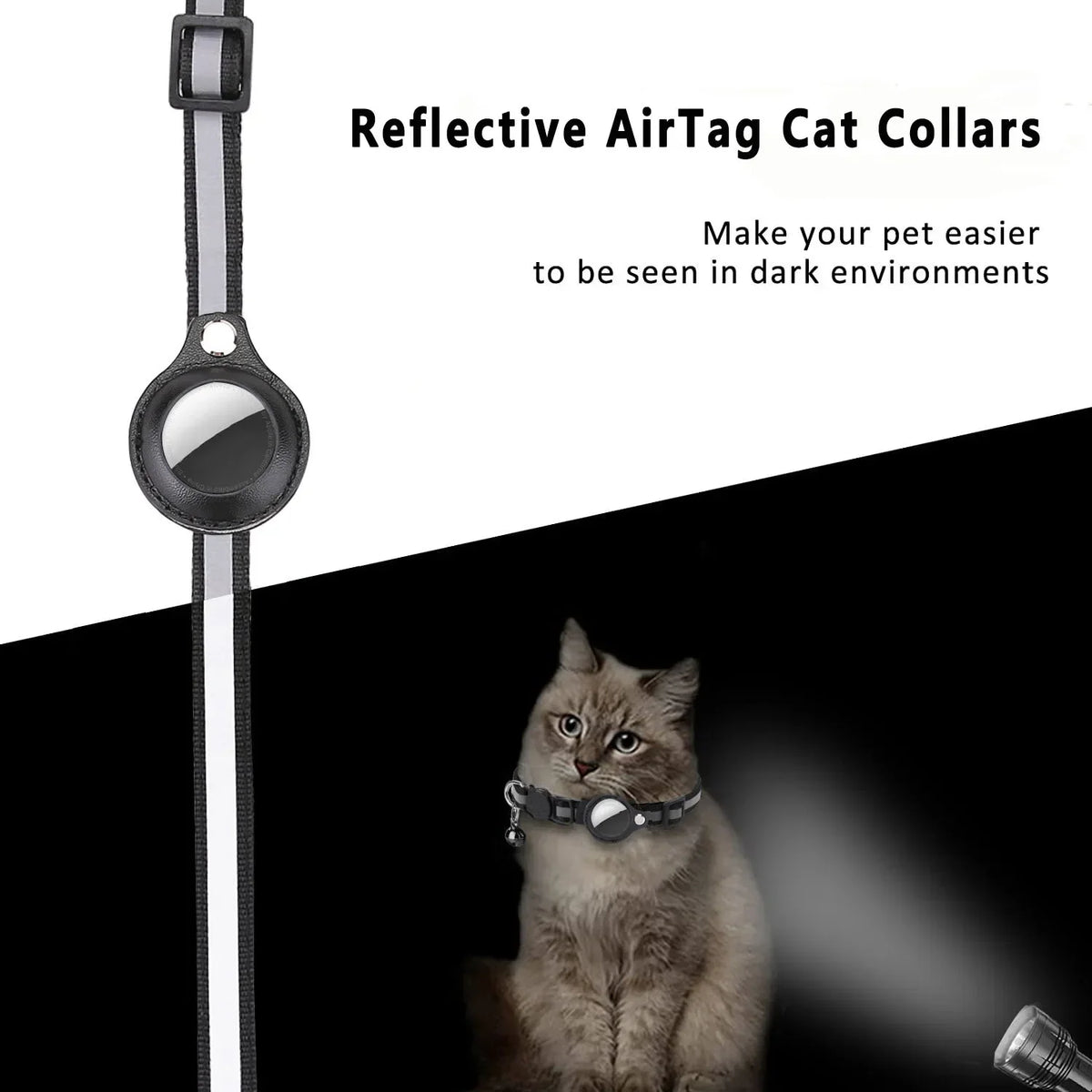 Cat Collar with Detachable AirTag Holder
