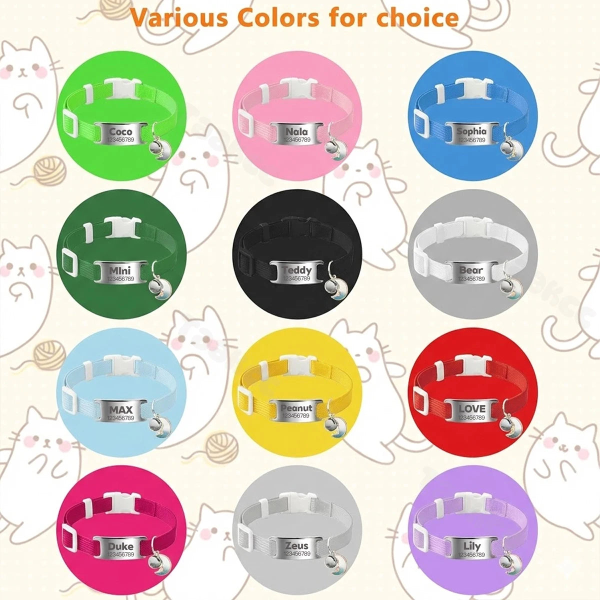 Elastic Cat Collar to get engraved